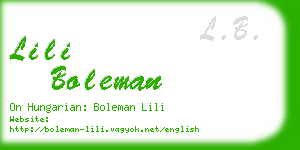 lili boleman business card